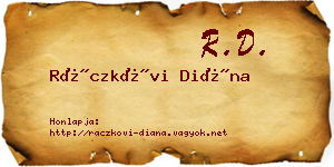 Ráczkövi Diána névjegykártya