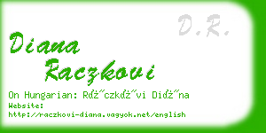 diana raczkovi business card